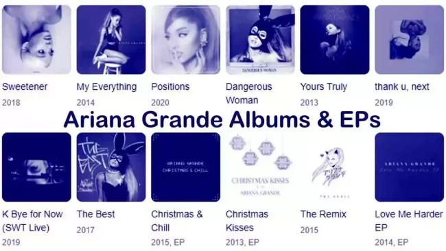 Full List Of Ariana Grande Albums And EPs — 247Hitz.Com